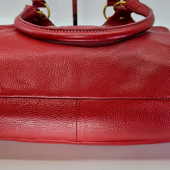 Vera Pelle Red Leather Shoulder Handbag with leather pouch - Picture 4 of 8